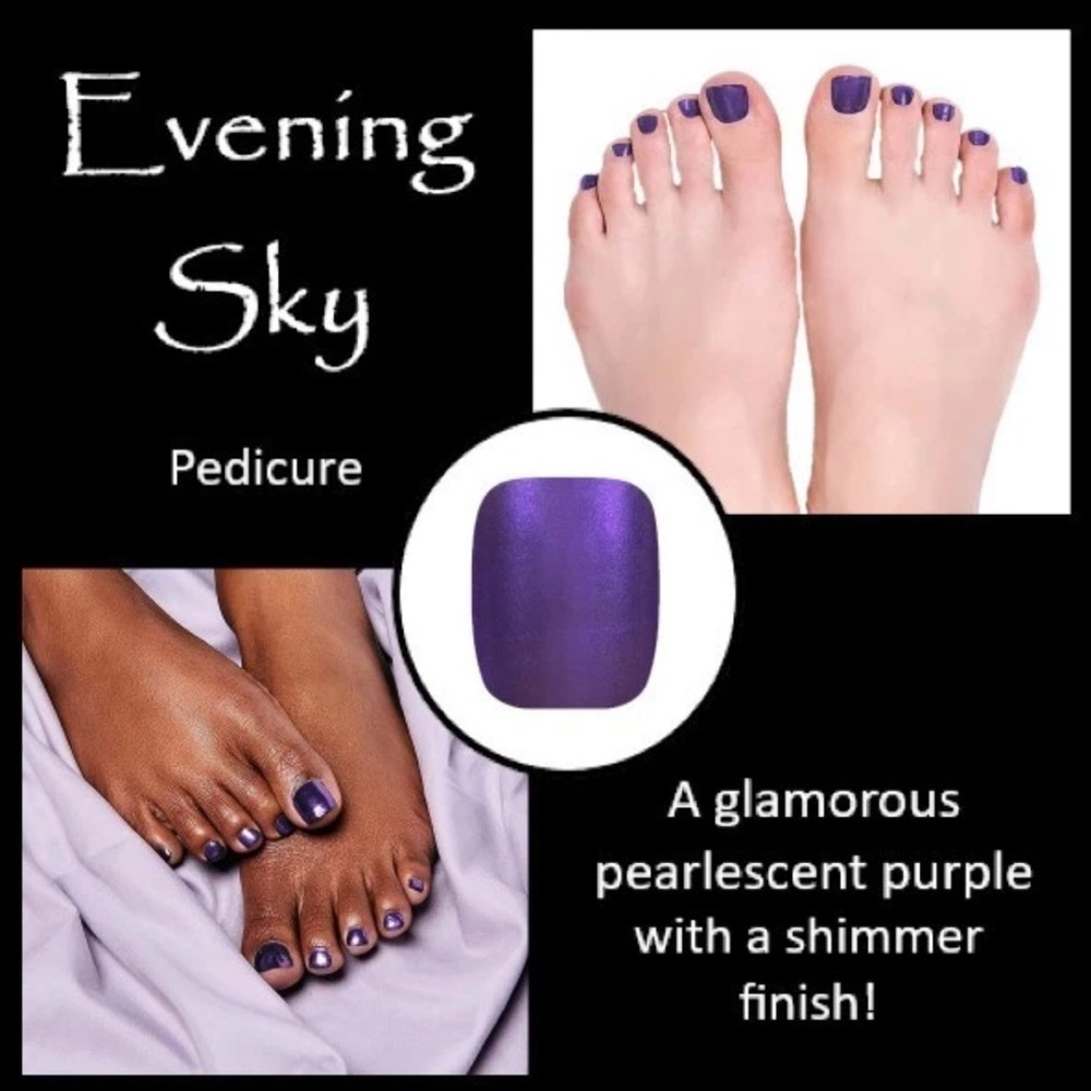 Color Street Evening Sky Pearlescent Purple Pedicure Press-On Nails